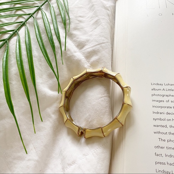 Jewelry - Custard and Gold Vintage Inspired Bangle Bracelet